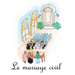 フランスのパリ１６区役所で結婚式
